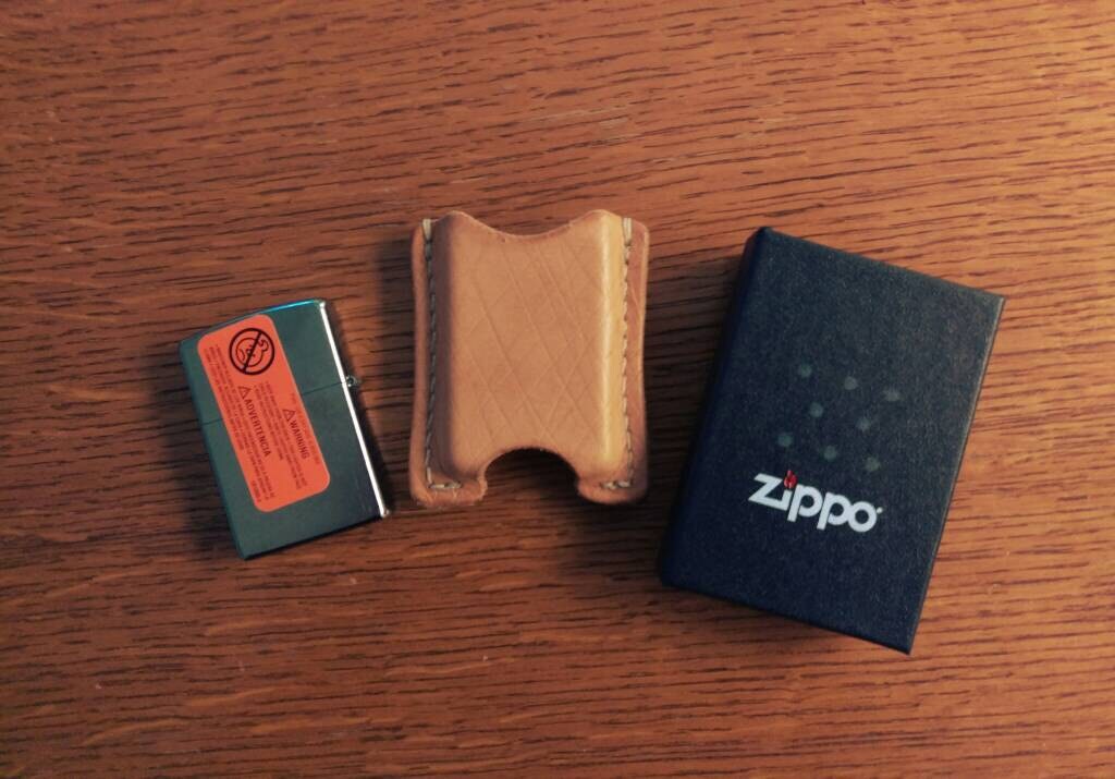NEW Zippo with Fitted Leather Case