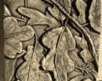 Oak Leaves 4x4 ceramic porcelain relief tile