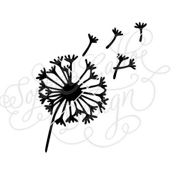 Download Dandelion Flower SVG DXF PNG digital download file Silhouette