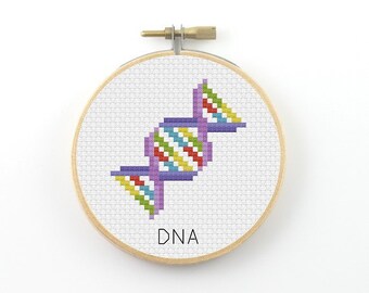 DNA Cross Stitch pattern, DNA pattern, science pattern, counted cross stitch, dna pdf pattern, modern cross stitch