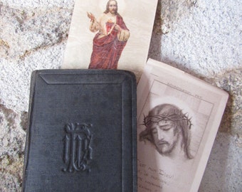 1905 French Language Religious Prayer Book/ Gilded Pages /Imitation de la Très Sainte Vierge/ Decoration.
