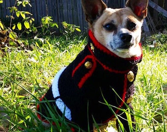 Dog Clothes - Marine Dog Sweater - Marine Dog Costume - Marine Corps - Dress Blues For Dog - Military Dog Costume - Pet Uniform Clothes