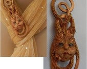 Ancient Tree Spirit Brooch or Scarf Pin Jewelry Handmade NEW Polymer Clay NEW Wearable Art