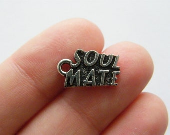 4 Soul mate charms antique silver tone M601
