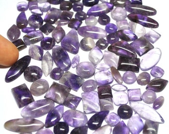 Natural Amethyst All Shapes Cabochons - 100 pcs Parcel - 5.0-23.0 mm - 347.8 ct - 151019-47