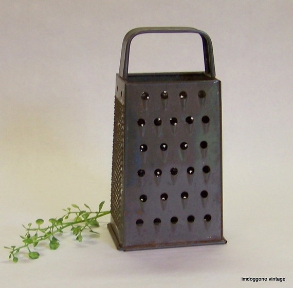 Vintage Cheese Grater Four Sided Metal Food Grater by imdoggone