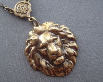 Lion Necklace - Lion Jewelry - Animal Jewelry - Lion Pendant - Pendant - Leo Jewelry - Unisex Necklace - Birthday Gift - Lion Heart