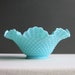 Turquoise Blue Milk Glass Bowl by Fenton with Hobnail Pattern, 1950s Pastel Aqua