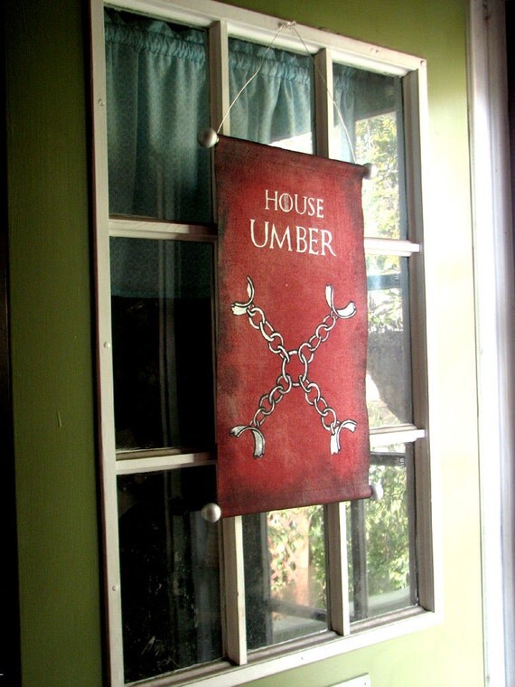 Hand Painted House Umber Canvas Banner Game of Thrones