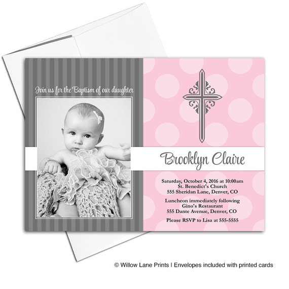 baby girl baptism invitations