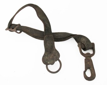 Old Weathered Leather Horse Bridle - Plow Horse Rig "Use as a Decor Piece or Repurpose"