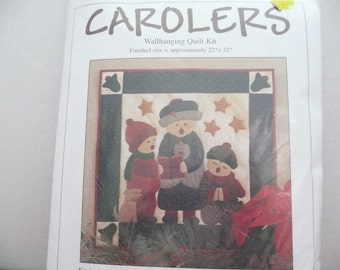 Carolers Wallhanging Quilt Kit - Christmas Quilt Kit - Patchwork Christmas Quilt - Christmas Carolers Quilted Wallhanging