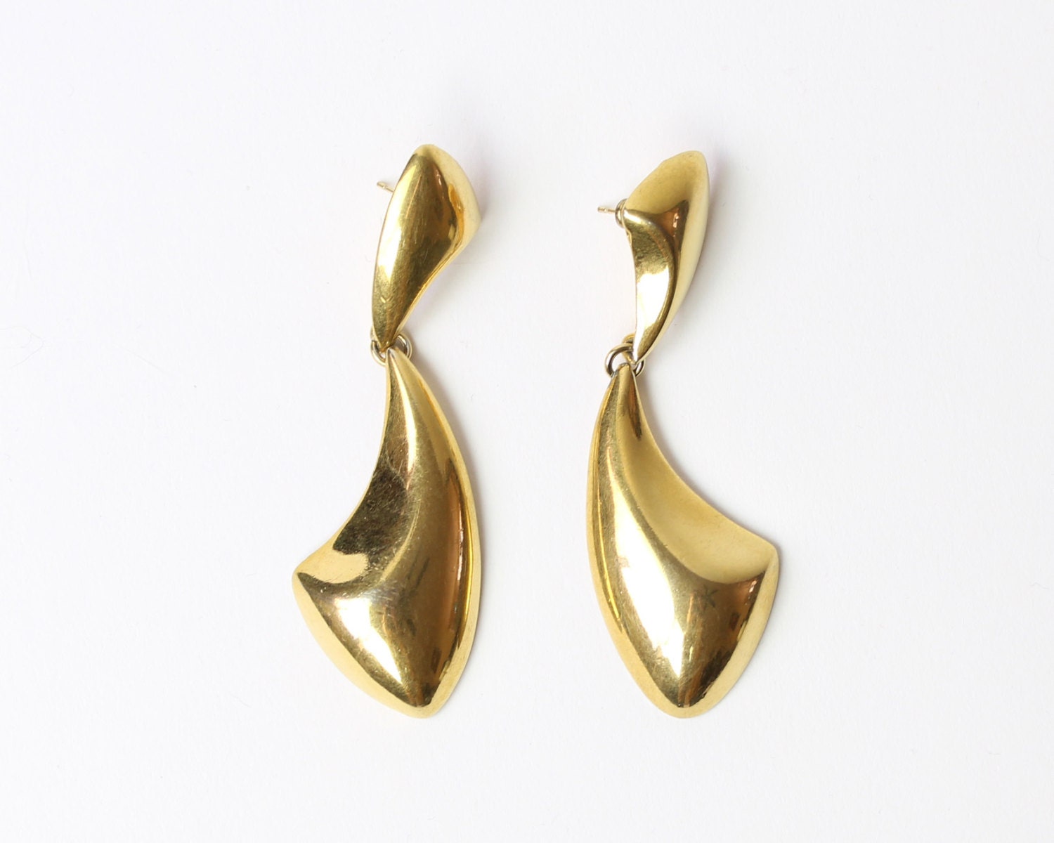 1980s gold earrings
