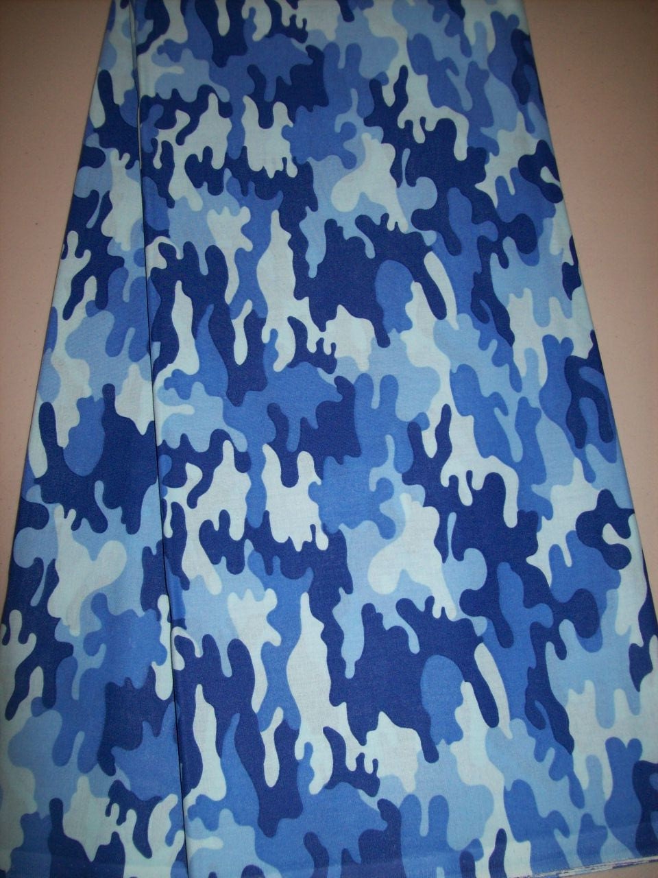 Blue Camouflage fabric per yard/ Camo Clothing/ Camo head