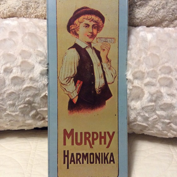 Rare Vintage Murphy Harmonika Sign Tin Metal Germany dated
