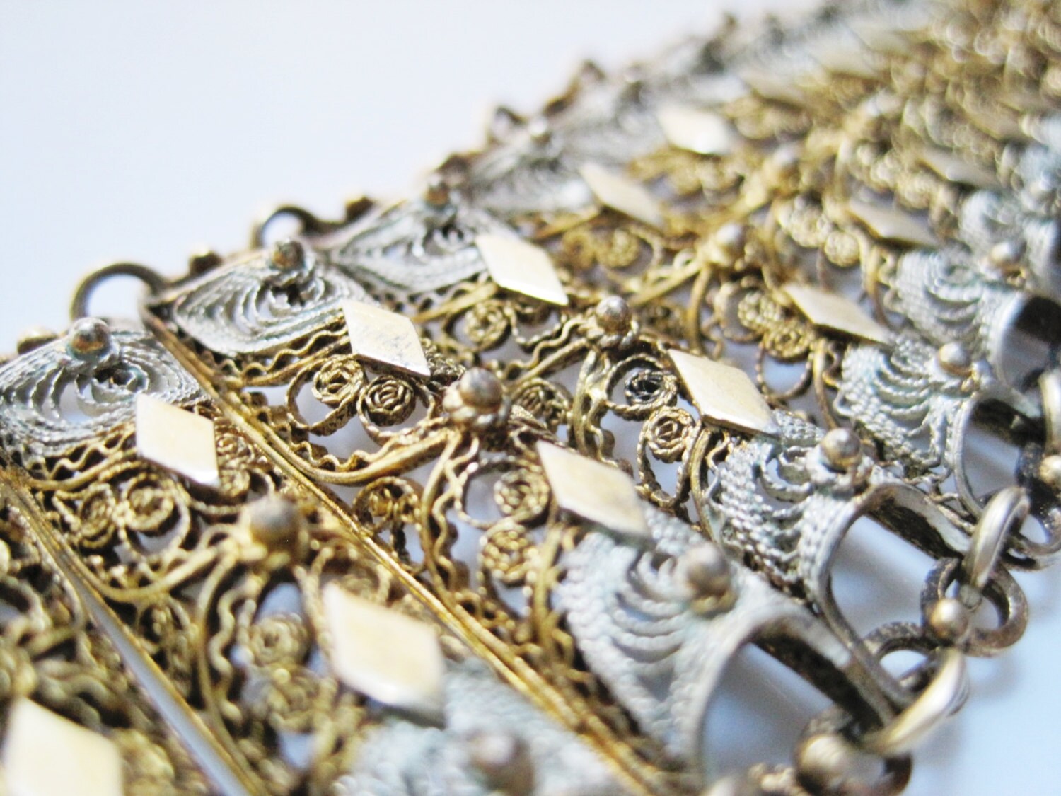 Turkish Bracelet Ottoman Jewelry Silver Filigree Link