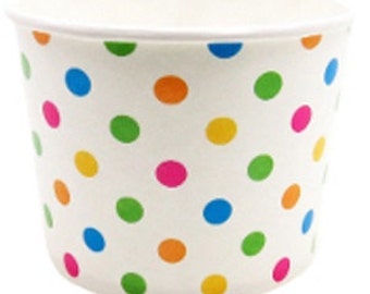 Ice Cream Cups, 10 Polka Dot Ice cream Cups 12oz Dessert Cups Ice Cream Party Ice Cream Bar Dessert Bar Wedding Baby Shower Birthday Party,