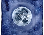 Moon Art | Original Watercolor