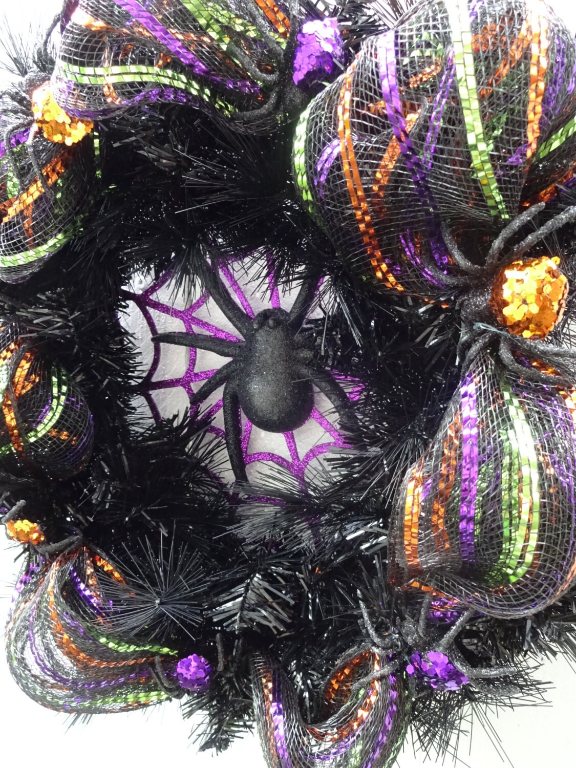 Halloween Wreath Spider Wreath Spooky Wreath Deco Mesh