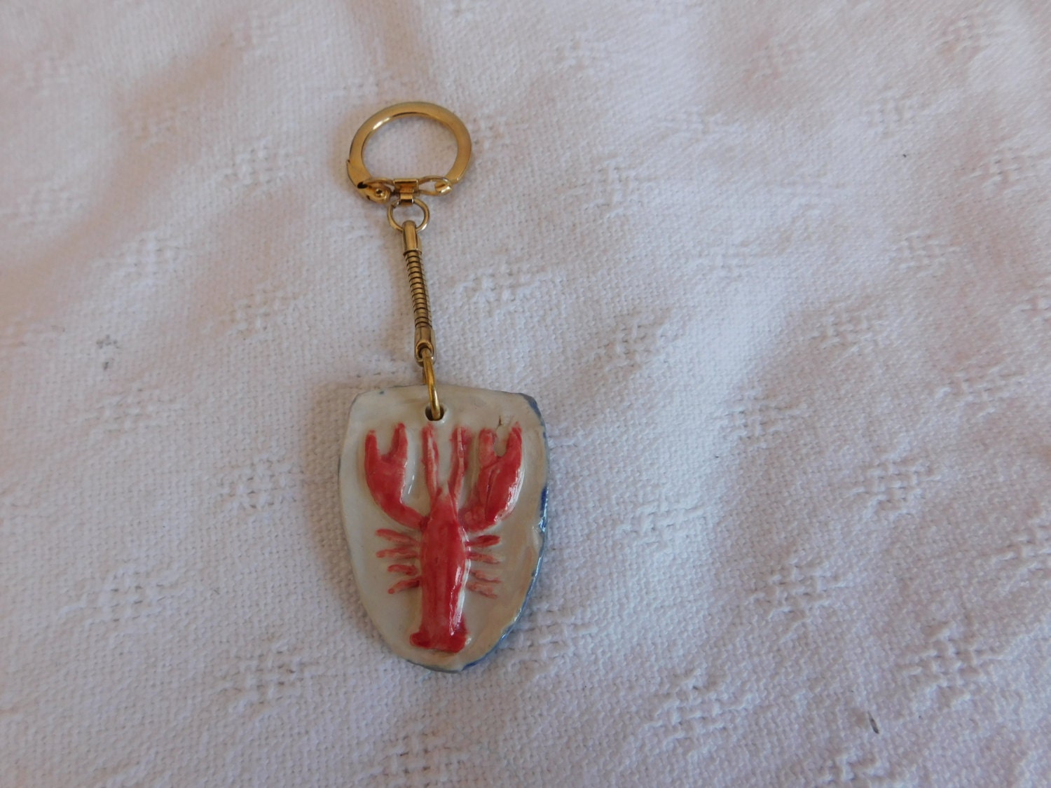 Lobster Keychain by potterybynoelle on Etsy