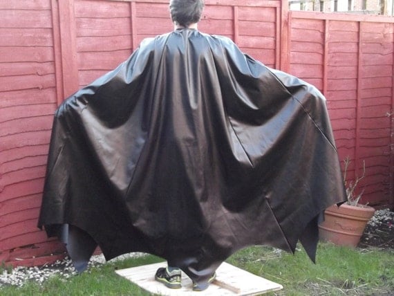 Adult Batman Bat Cape Cloak in Black Faux by SewCoolCreation