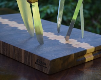 Walnut Cherry End Grain Cutting Board Butcher Block FREE USA SHIPPING JonesCuttingBoards HandCrafted
