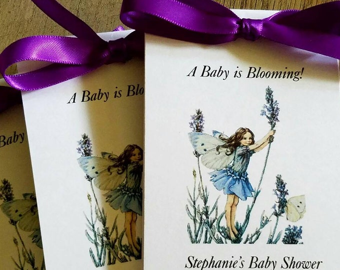 Classic Flower Fairy Flower Seeds Packets Party Favors Lavender for a Baby Shower 1st 2nd 3rd Birthday Celebration SALE