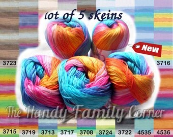 Batik designed cotton yarn Alize Miss Batik. 100% Mercerized Cotton. Multicolor. Colour of your choice. Set of 5 skeins Wholesale DSH