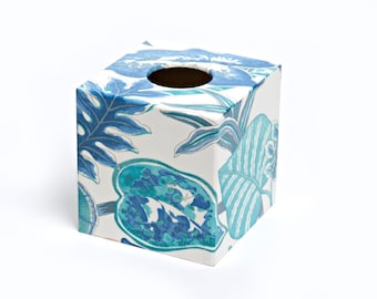 Exotic Blue Tissue Box Cover