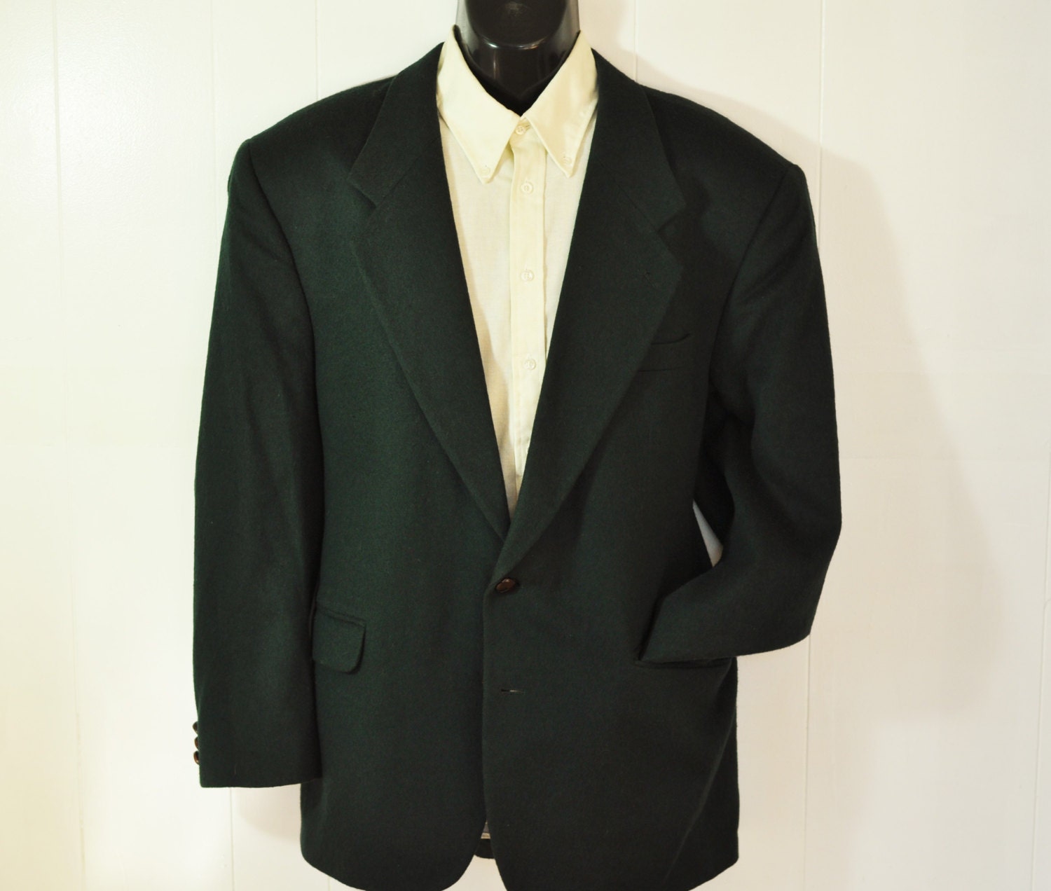 Men's Jacket Blazer 44R 46 Vintage Forest Green Sport Coat