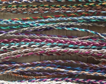 Three Color - Tie On - Friendship Bracelets or Anklets - Toddler to Adult sizes