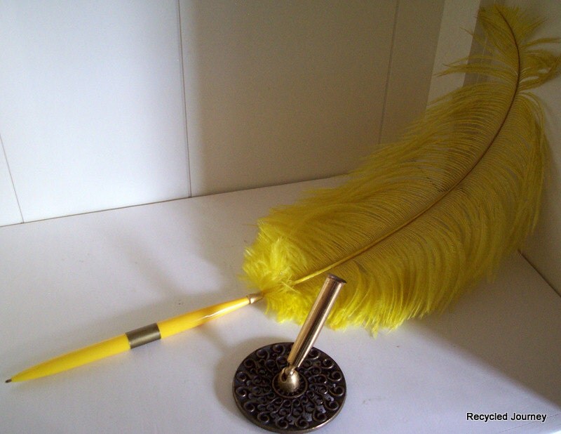 Fancy Feather Pen and Holder