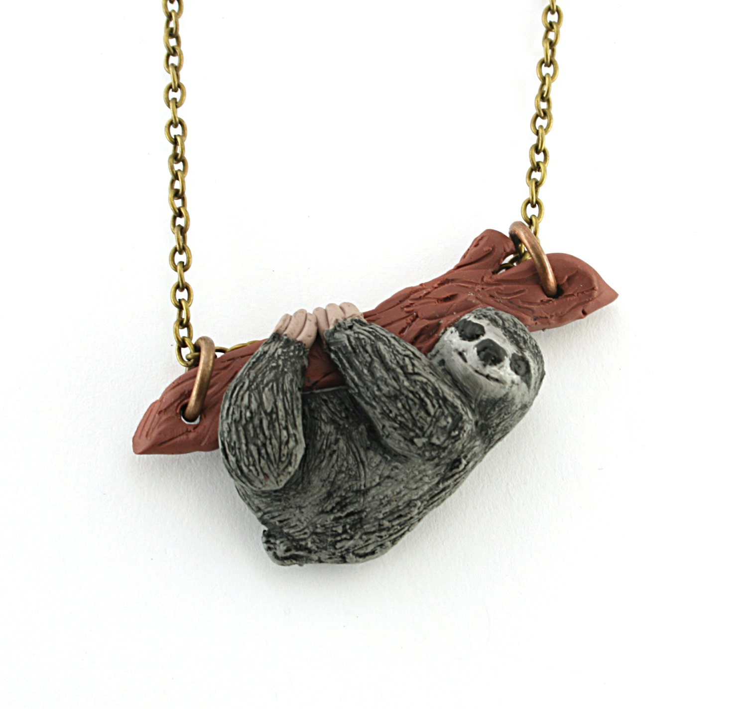 Sloth necklace charm pendant jewelry with bronze by ...