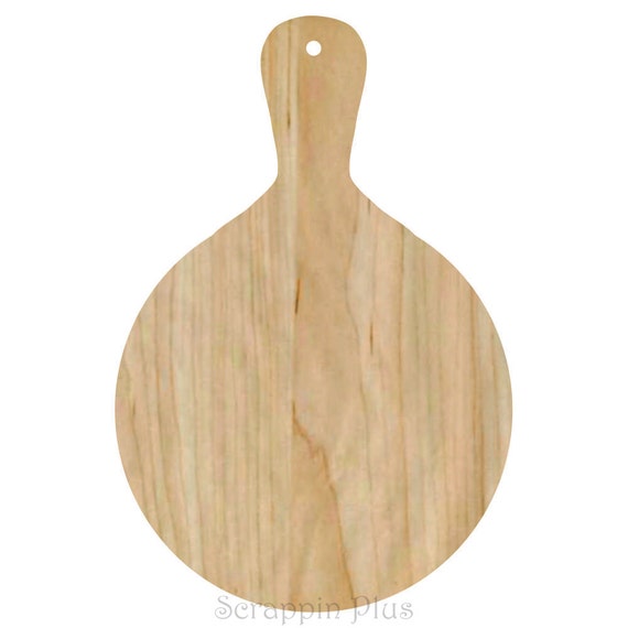 Items similar to Round Wood Cutting Board with Handle A4018 on Etsy
