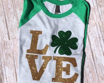 St Patricks Day shirt//Womens St Patricks Day shirt//Love St Patricks Day//Shamrock St Patricks Day Shirt// Women's St Patricks Shirt// 3/4