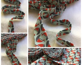 Small Sailboats Prints 1/2" Double Fold Bias Tape / 1" Single Fold Bias Binding Tape