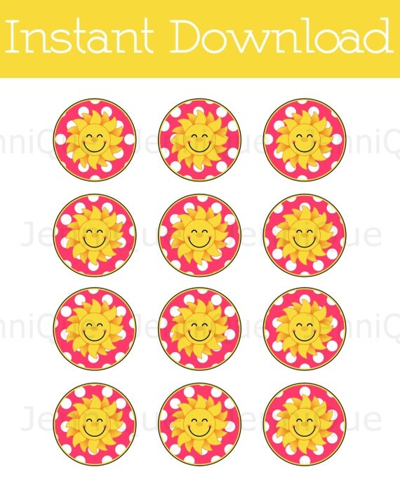 Printable Sunshine Cupcake Toppers You Are My Sunshine 1st