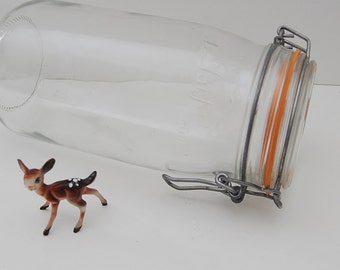 Vintage Canning Jar, Le Parfait Jar, French Jar, Large Kitchen Storage Jar, Made in France