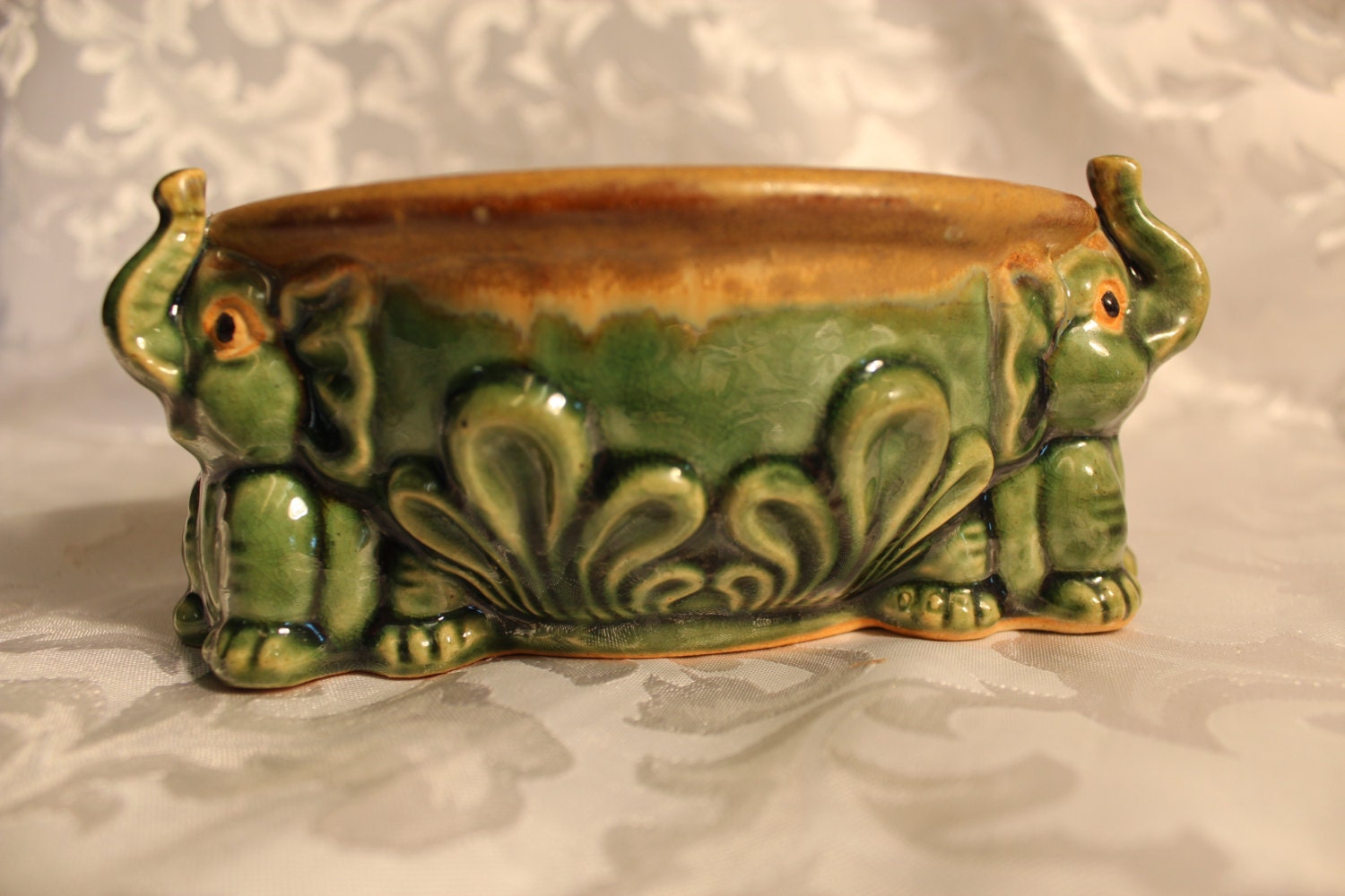 vintage majolica planters