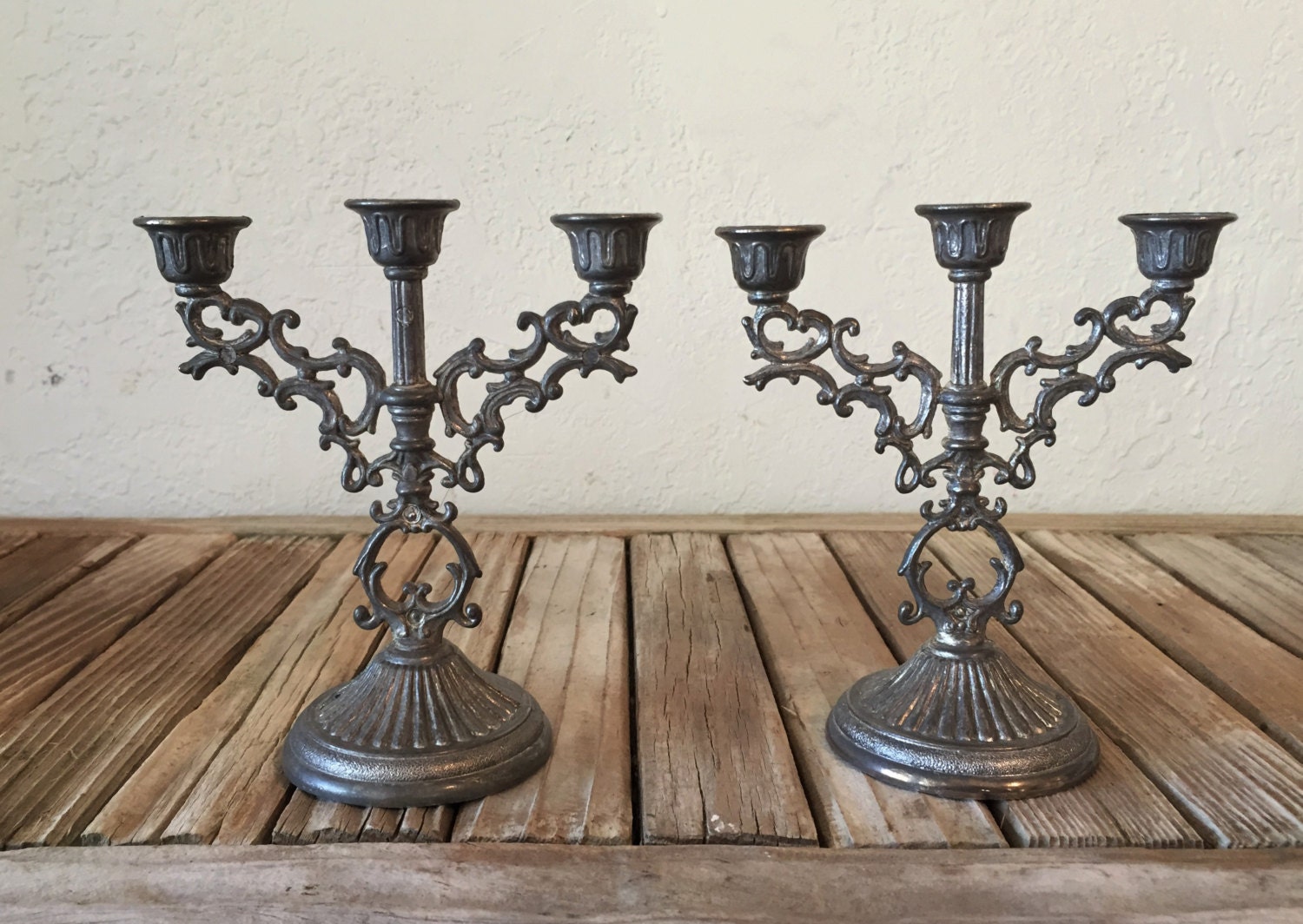 Vintage Hong Kong Candle Stick Holders Pair of Candelabra