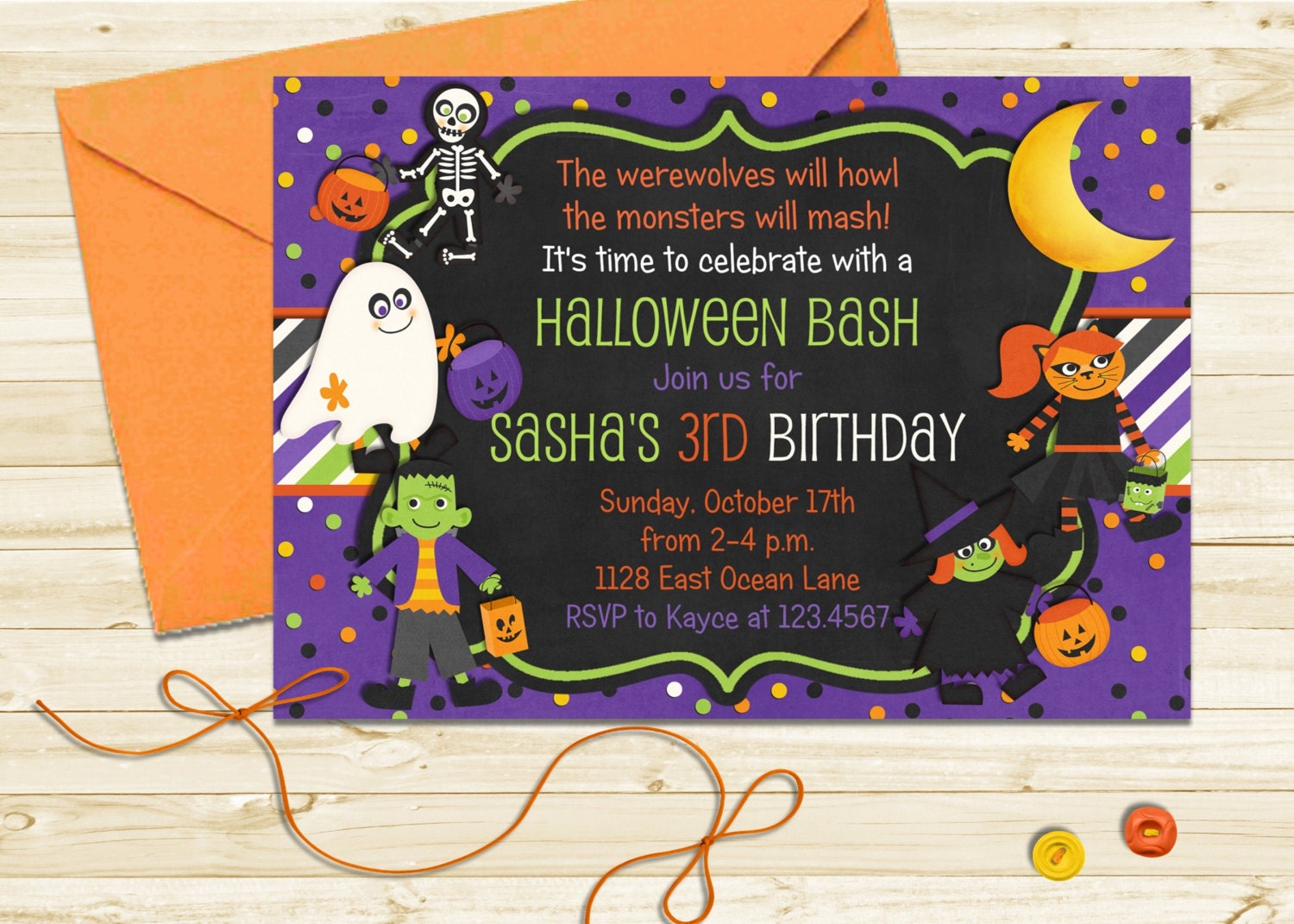 Halloween Birthday Invitation halloween birthday invitation Halloween Birthday Invitation halloween birthday invitation