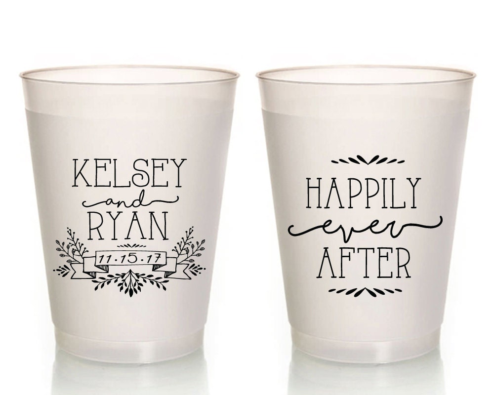 Personalized Wedding Cups Happily Ever After Custom Wedding
