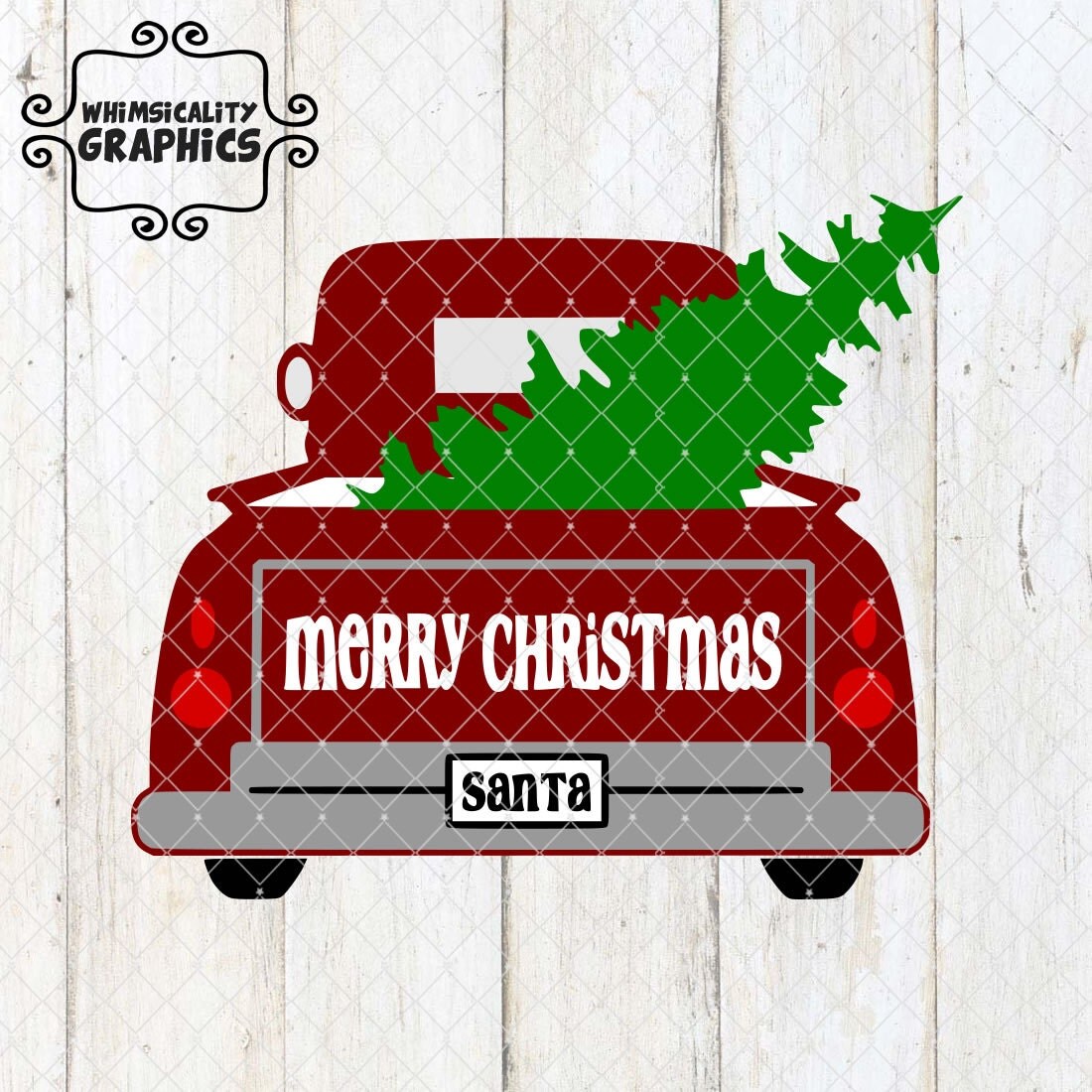 Download Christmas Santa's Antique Truck With Tree with svg dxf