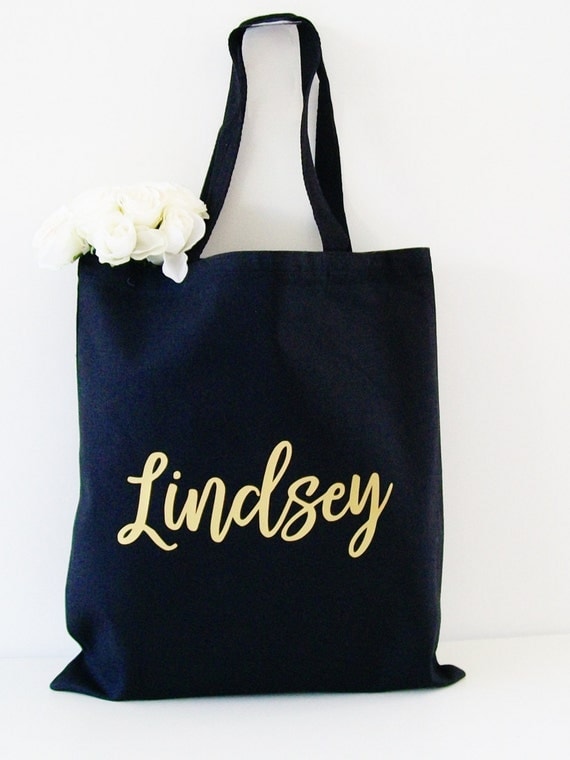 Black Tote Bag Custom tote bag Personalized Carry all tote