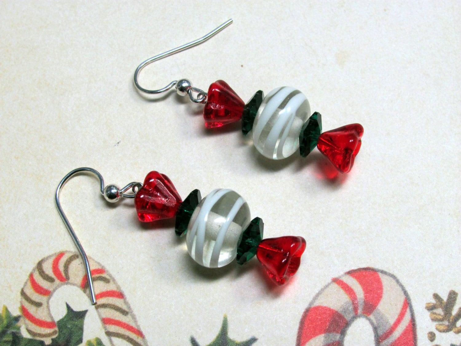Christmas Candy Earrings Candy Earrings Red Earrings