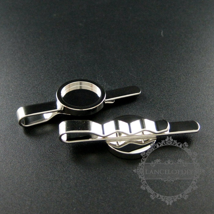 diy tie bar size DIY 5pcs tie clip 15mm bezel bar setting tie round