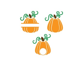 Monogram Pumpkin SVG - Pumpkin JPEG - Pumpkin PNG - Halloween Cut Files - Split Halloween Monogram - Instant Download