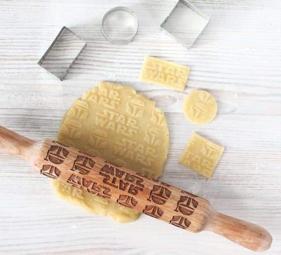 Star Wars Engraved rolling-pin - Boba fett pattern - Embossed Rolling Pin