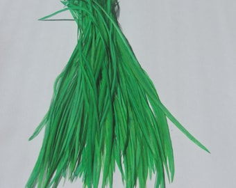 100 - 7 Inch Metz Rooster Feathers - Dyed Bright Green