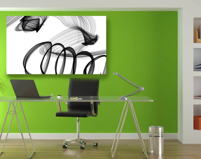 Industrial Abstract in Black and White 2015-23. Unique Abstract Wall Decor, Large Contemporary Canvas Art Print up to 72" by Irena Orlov
